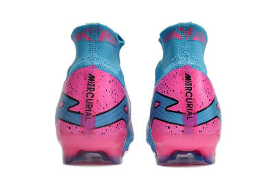 Nike Air Zoom Mercurial Superfly 9 Elite FG High-Tops Football Boots - Blue/Pink/Black
