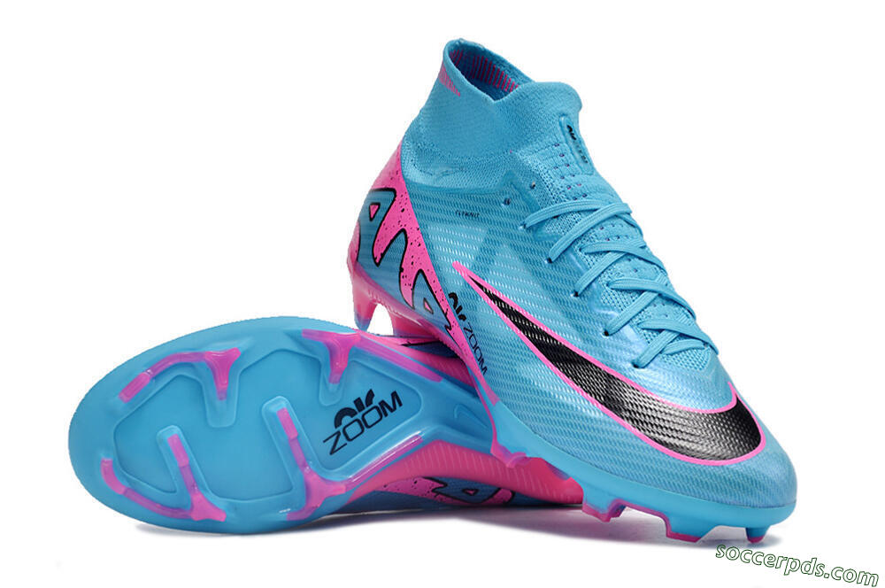 Nike Air Zoom Mercurial Superfly 9 Elite FG High-Tops Football Boots - Blue/Pink/Black 3