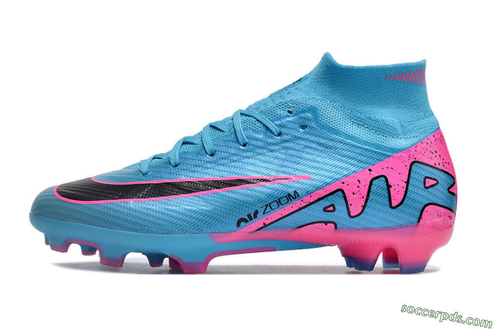 Nike Air Zoom Mercurial Superfly 9 Elite FG High-Tops Football Boots - Blue/Pink/Black 2