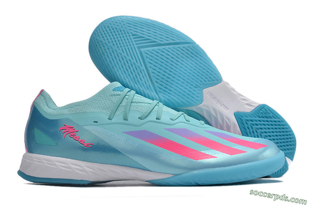 Adidas X Crazyfast.1 IC Low-Tops Football Shoes - Jade/Pink/Purple 1