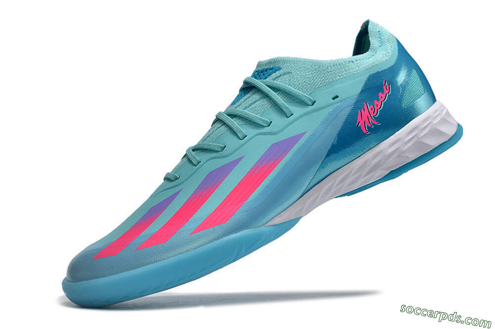 Adidas X Crazyfast.1 IC Low-Tops Football Shoes - Jade/Pink/Purple 5