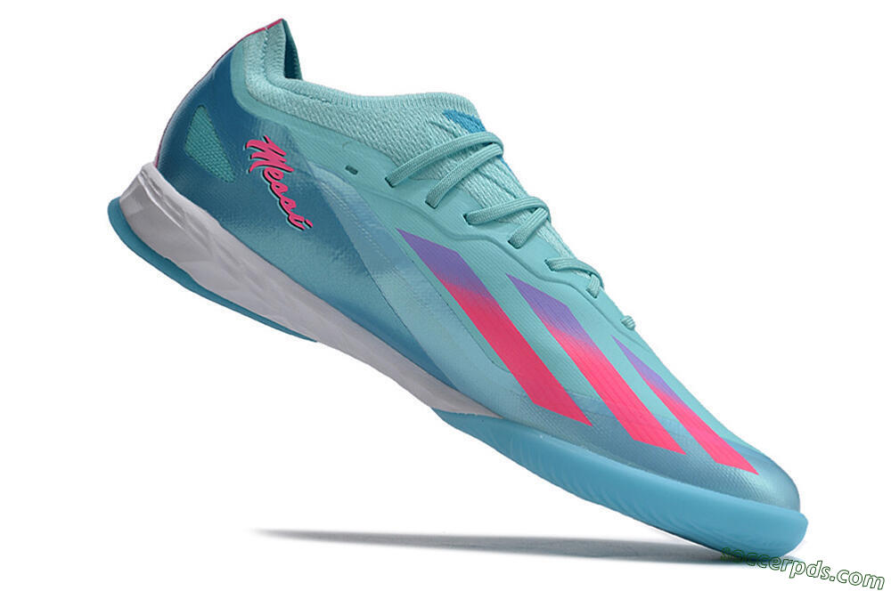 Adidas X Crazyfast.1 IC Low-Tops Football Shoes - Jade/Pink/Purple 6