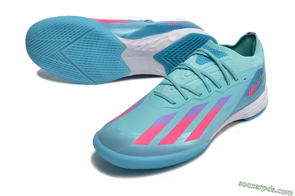 Adidas X Crazyfast.1 IC Low-Tops Football Shoes - Jade/Pink/Purple 3