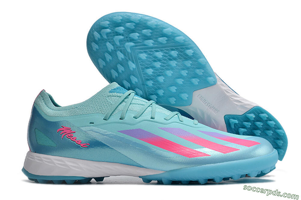 Adidas X Crazyfast.1 TF Low-Tops Football Shoes - Jade/Pink/Purple 1
