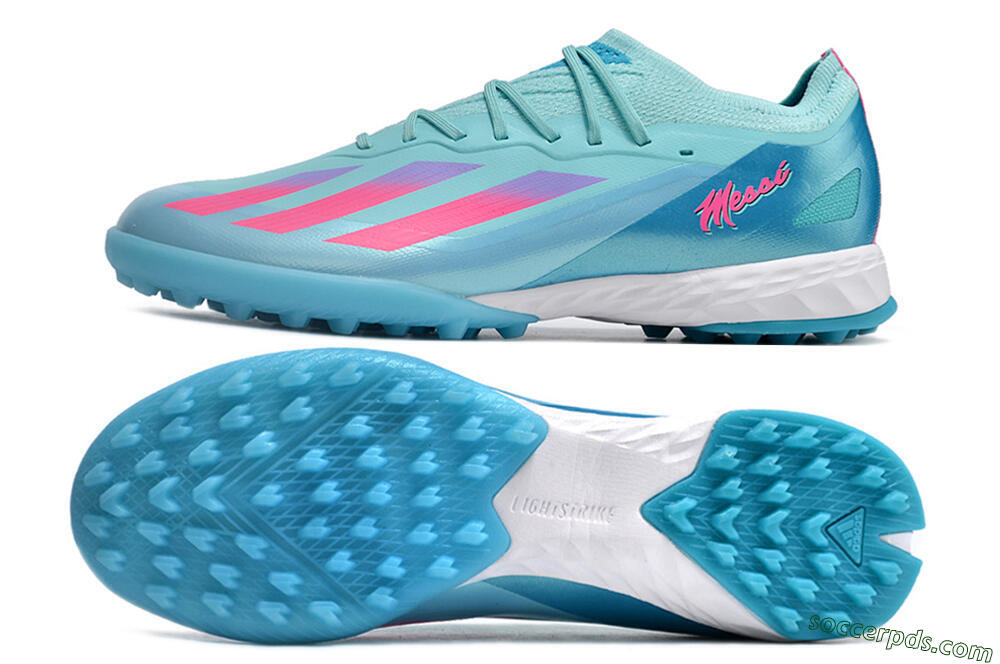 Adidas X Crazyfast.1 TF Low-Tops Football Shoes - Jade/Pink/Purple 0