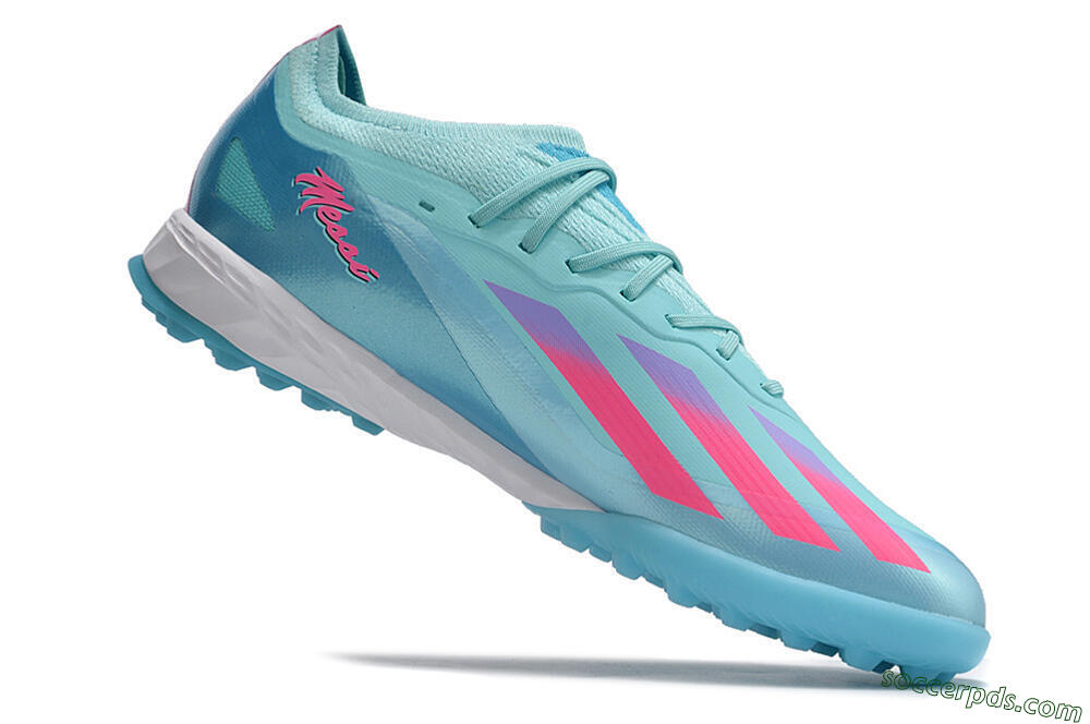 Adidas X Crazyfast.1 TF Low-Tops Football Shoes - Jade/Pink/Purple 5