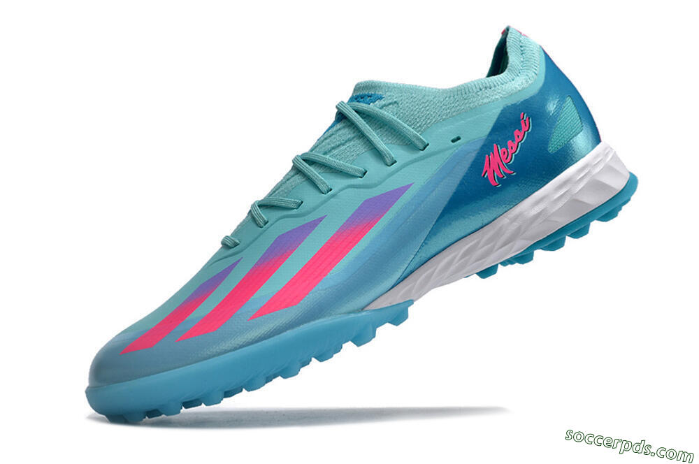 Adidas X Crazyfast.1 TF Low-Tops Football Shoes - Jade/Pink/Purple 6
