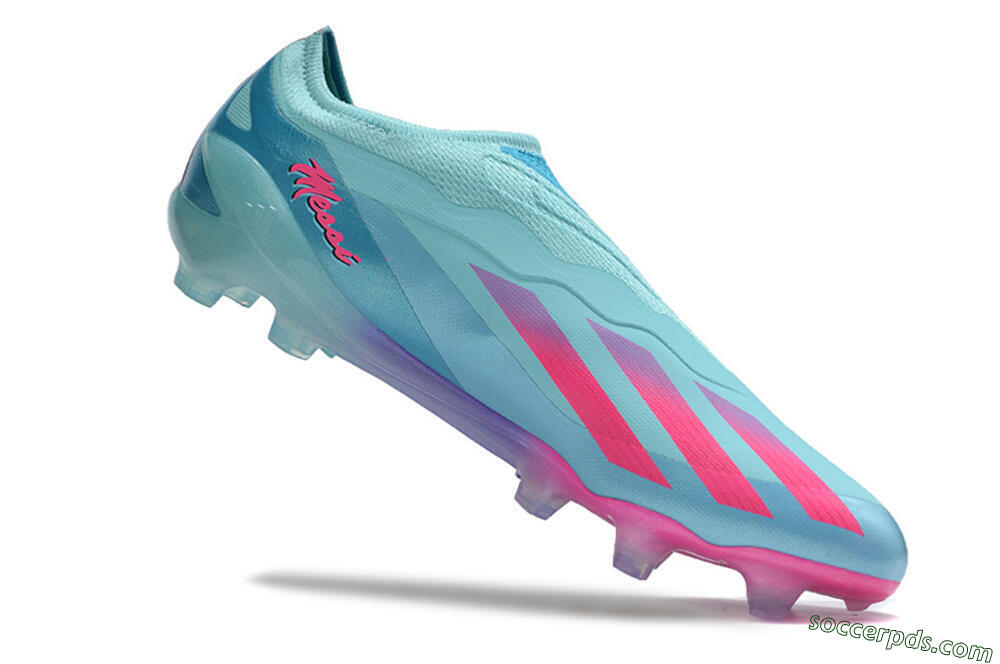 Adidas X Crazyfast+ FG Low-Tops Football Boots - Flash Aqua/Lucid Pink/Lucid Cyan 4