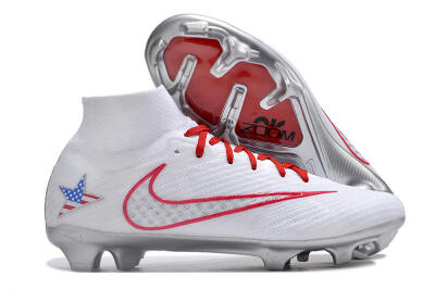 Nike Air Zoom Mercurial Superfly 9 Elite FG High-Tops Football Boots - White/Red/Silver
