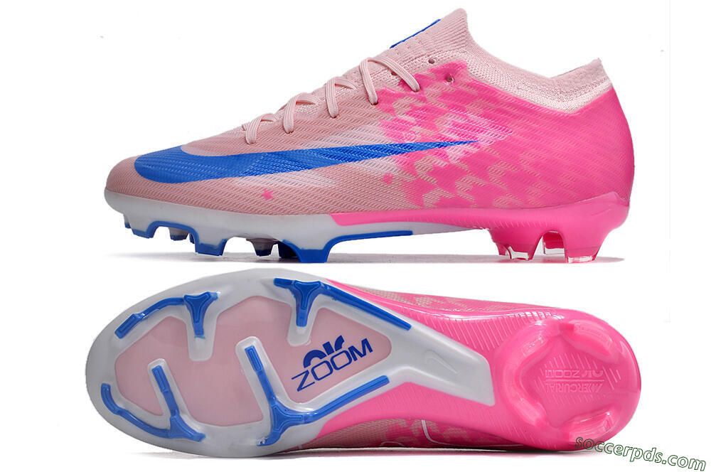 Nike Air Zoom Mercurial Vapor 15 Elite FG Low-Tops Football Boots - Beige/Pink/Blue 0