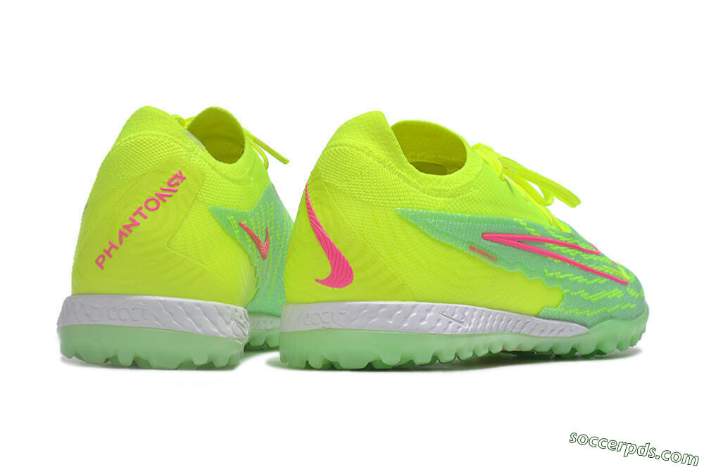 Nike Phantom GX Elite TF Low-Tops Football Shoes - Yellow/Green/Pink 6