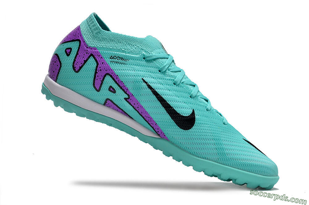 Nike Air Zoom Mercurial Vapor 15 Elite TF Low-Tops Football Shoes - Turquoise/Black/White/Purple 7