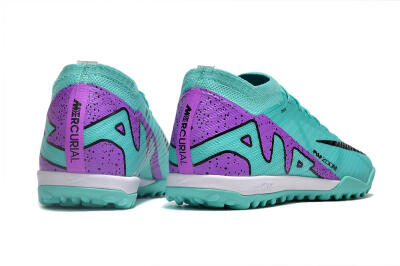 Nike Air Zoom Mercurial Vapor 15 Elite TF Low-Tops Football Shoes - Turquoise/Black/White/Purple