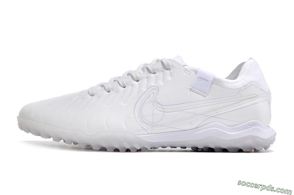 Nike Tiempo Legend X Pro TF Low-Tops Football Shoes - White/Purple 2