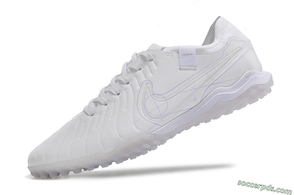 Nike Tiempo Legend X Pro TF Low-Tops Football Shoes - White/Purple 5