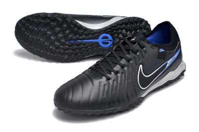 NikeTiempo Legend 10 TF Low-Tops Football Shoes - Black/Blue/White