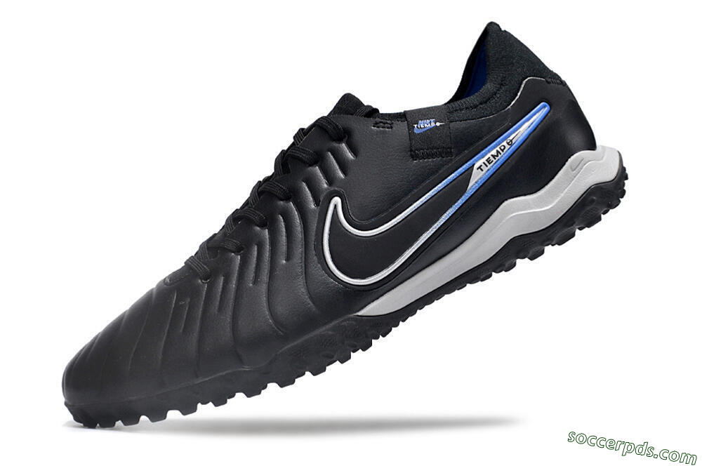 NikeTiempo Legend 10 TF Low-Tops Football Shoes - Black/Blue/White 5