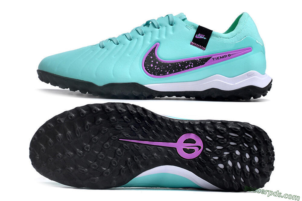 Nike Tiempo Legend 10 TF Low-Tops Football Shoes - Blue/Black/Purple 0