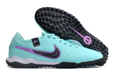 Nike Tiempo Legend 10 TF Low-Tops Football Shoes - Blue/Black/Purple