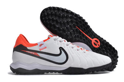 NikeTiempo Legend 10 TF Low-Tops Football Shoes - White/Black/Orange