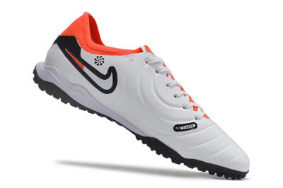 NikeTiempo Legend 10 TF Low-Tops Football Shoes - White/Black/Orange