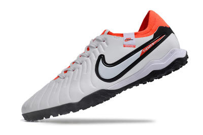NikeTiempo Legend 10 TF Low-Tops Football Shoes - White/Black/Orange