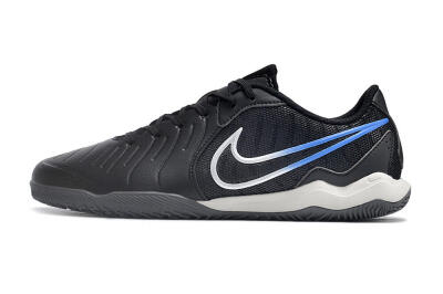Nike Tiempo Legend 10 Academy IC Low-Tops Football Shoes - Black/White/Blue