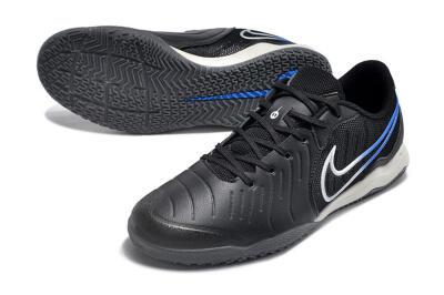 Nike Tiempo Legend 10 Academy IC Low-Tops Football Shoes - Black/White/Blue