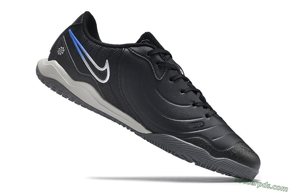 Nike Tiempo Legend 10 Academy IC Low-Tops Football Shoes - Black/White/Blue 4