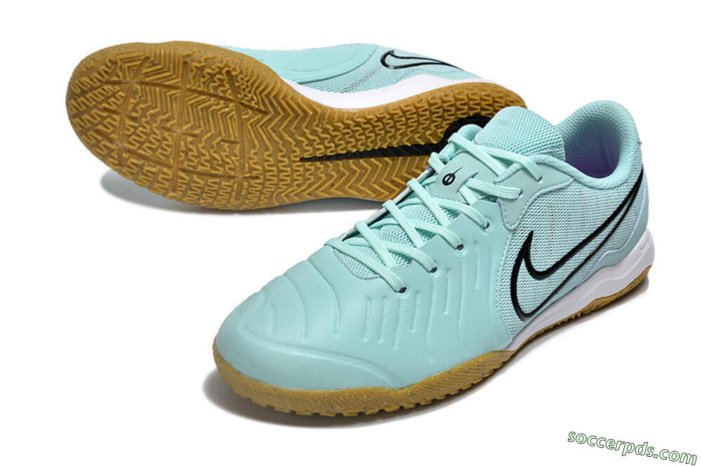 Nike Tiempo Legend 10 Academy IC Low-Tops Football Shoes - Blue/Black/Brown 3