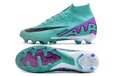 Nike Air Zoom Mercurial Superfly 9 Elite AG High-Tops Football Boots - Jade/Purple/Black