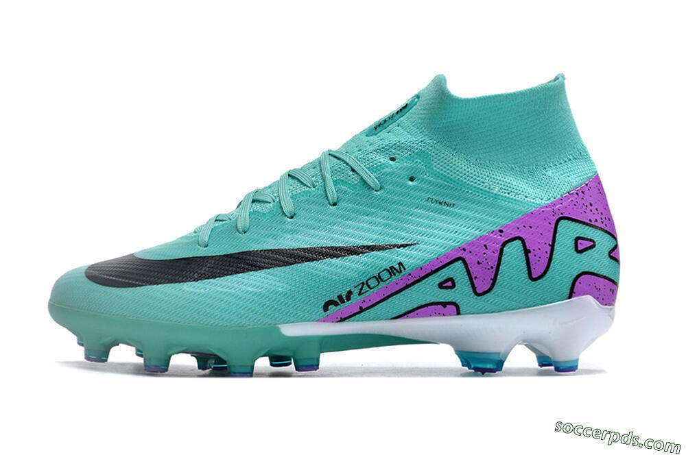 Nike Air Zoom Mercurial Superfly 9 Elite AG High-Tops Football Boots - Jade/Purple/Black 2