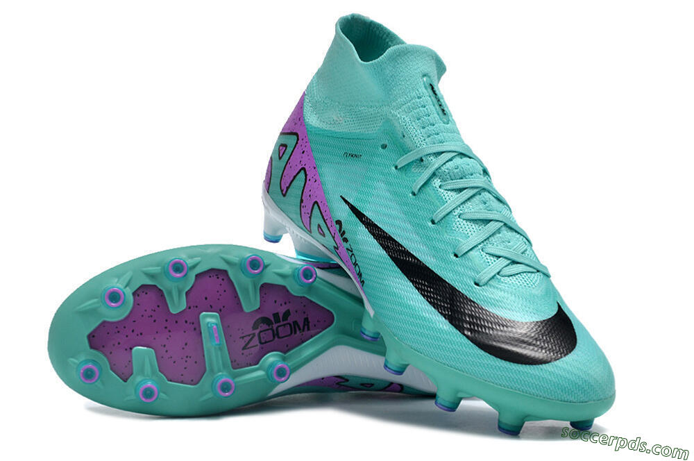 Nike Air Zoom Mercurial Superfly 9 Elite AG High-Tops Football Boots - Jade/Purple/Black 3