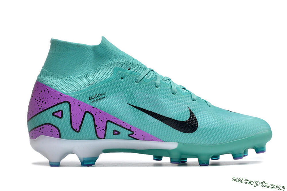 Nike Air Zoom Mercurial Superfly 9 Elite AG High-Tops Football Boots - Jade/Purple/Black 7