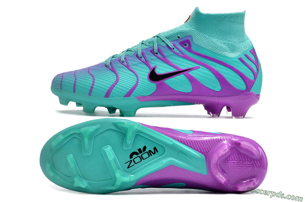 Nike Air Zoom Mercurial Superfly 9 Elite FG High-Tops Football Boots - Jade/Purple/Black 0
