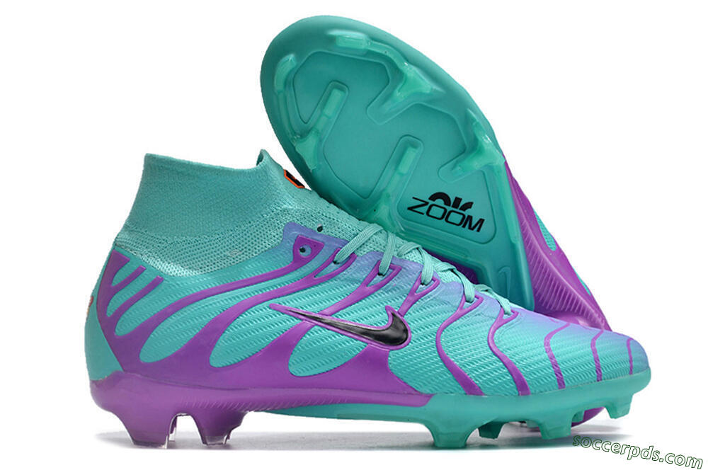 Nike Air Zoom Mercurial Superfly 9 Elite FG High-Tops Football Boots - Jade/Purple/Black 1