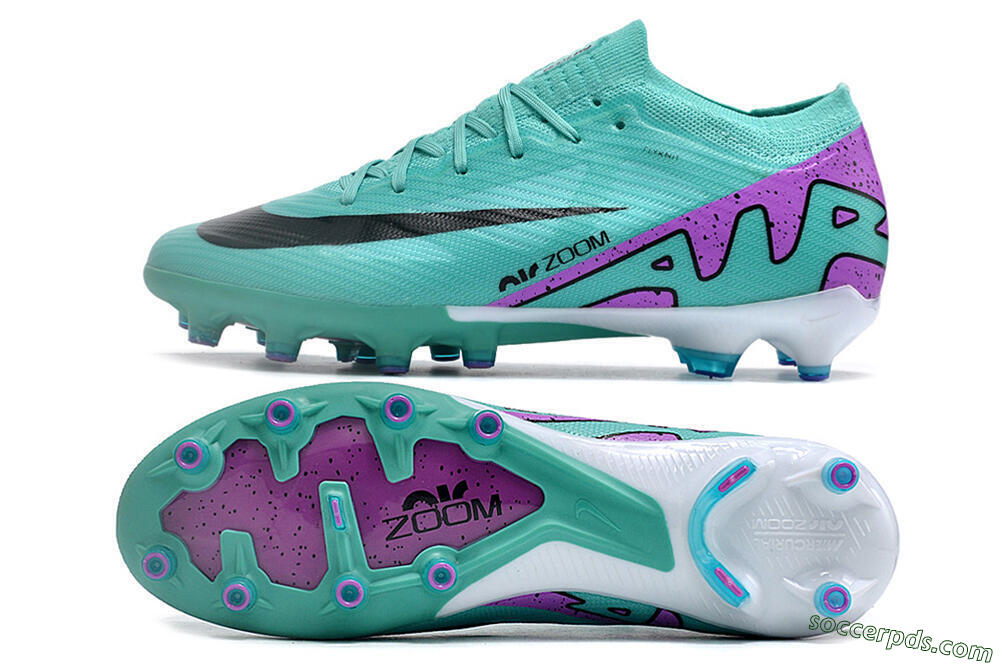 Nike Air Zoom Mercurial Vapor 15 Elite AG Low-Tops Football Boots - Jade/Purple/Black 0