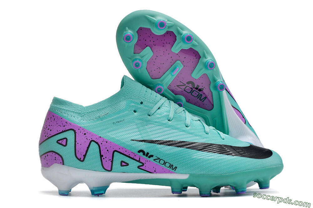 Nike Air Zoom Mercurial Vapor 15 Elite AG Low-Tops Football Boots - Jade/Purple/Black 1