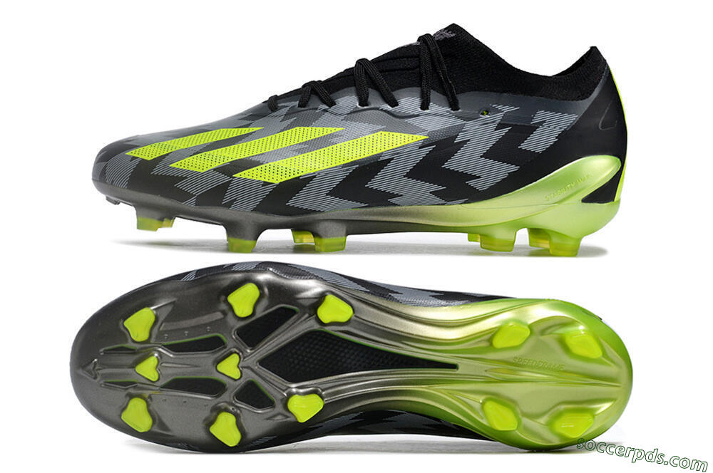 Adidas X Crazyfast.1 FG Low-Tops Football Boots - Black/White/Yellow 0