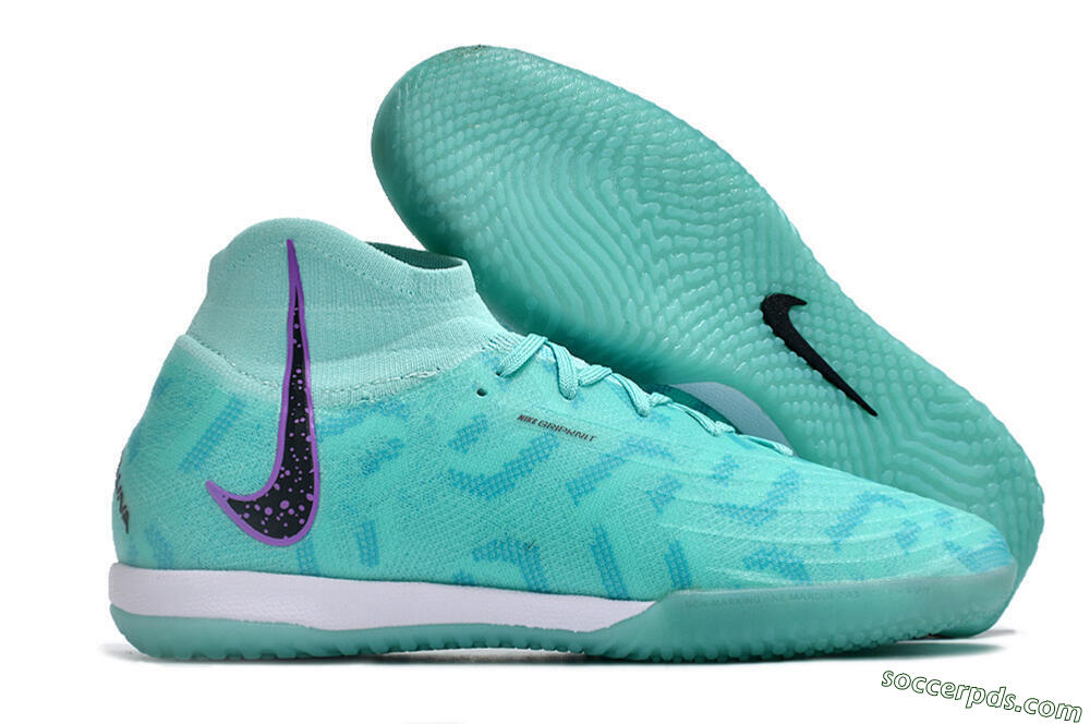 Nike Phantom Luna Elite NU IC High-Tops Football Shoes - Jade/Purple/Black 1