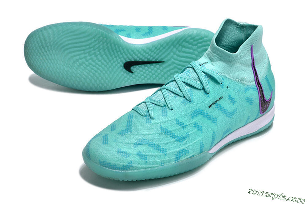 Nike Phantom Luna Elite NU IC High-Tops Football Shoes - Jade/Purple/Black 3