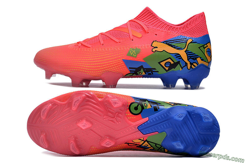 Puma Future Ultimate FG Low-Tops Football Boots - Pink/Yellow/Green/Blue 0