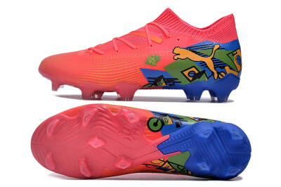 Puma Future Ultimate FG Low-Tops Football Boots - Pink/Yellow/Green/Blue