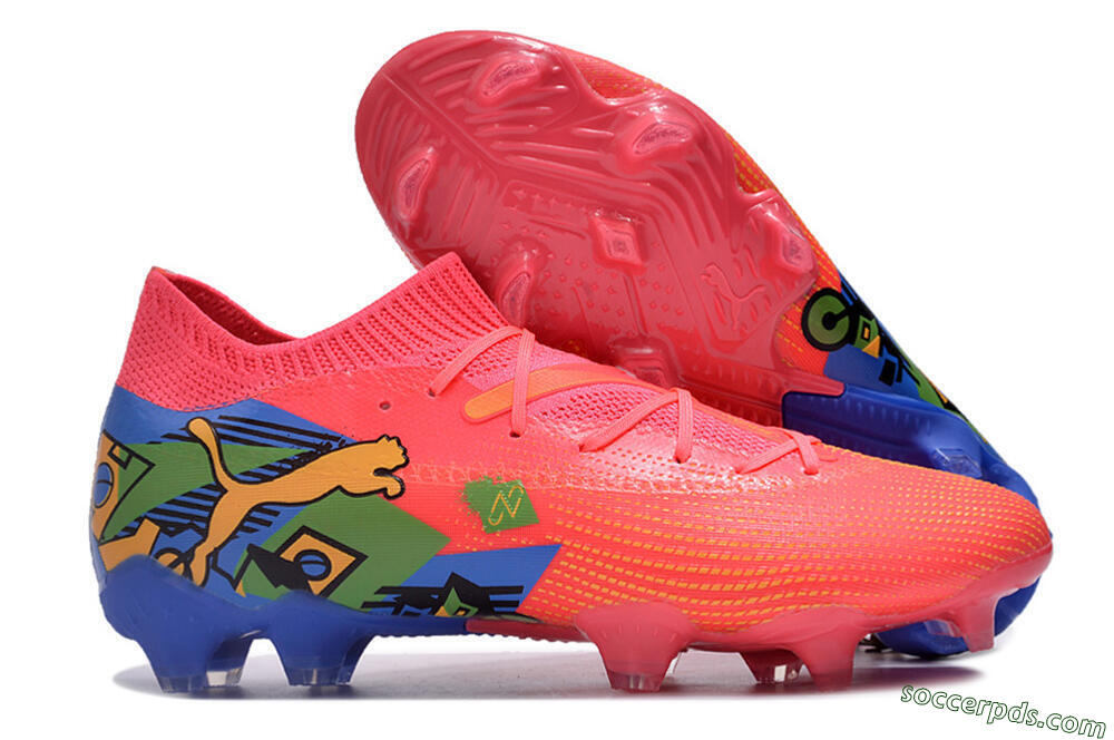 Puma Future Ultimate FG Low-Tops Football Boots - Pink/Yellow/Green/Blue 1