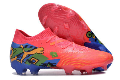Puma Future Ultimate FG Low-Tops Football Boots - Pink/Yellow/Green/Blue