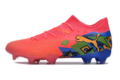 Puma Future Ultimate FG Low-Tops Football Boots - Pink/Yellow/Green/Blue