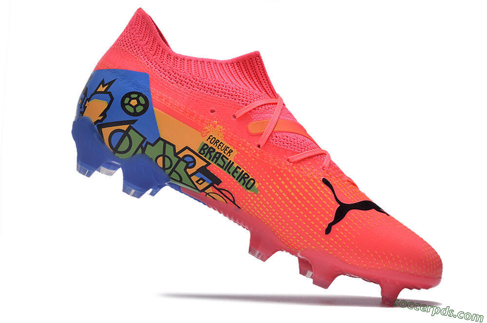 Puma Future Ultimate FG Low-Tops Football Boots - Pink/Yellow/Green/Blue 4