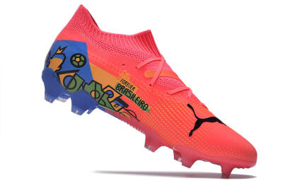 Puma Future Ultimate FG Low-Tops Football Boots - Pink/Yellow/Green/Blue