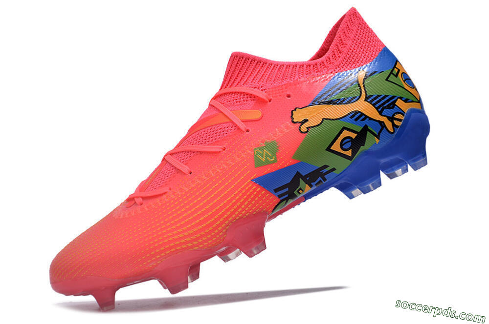Puma Future Ultimate FG Low-Tops Football Boots - Pink/Yellow/Green/Blue 5