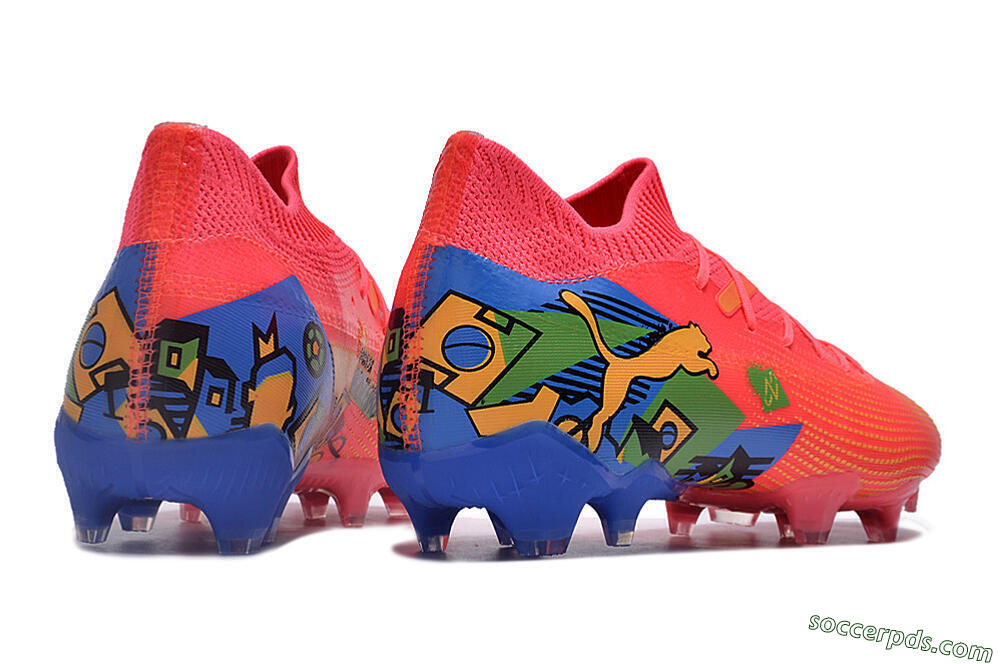 Puma Future Ultimate FG Low-Tops Football Boots - Pink/Yellow/Green/Blue 6